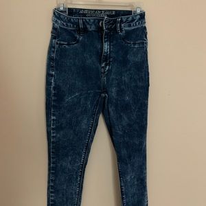 AE Dark Acid Wash High Waisted Jeans